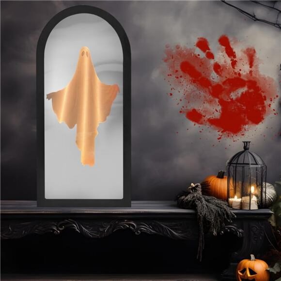 2025 Halloween Hologram Ghost Mirror - Spooky LED Indoor...